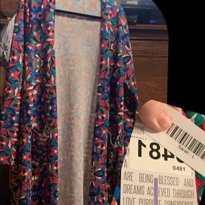 LuLaRoe Sarah Large with tags. Looks like Mardi Gras colors
